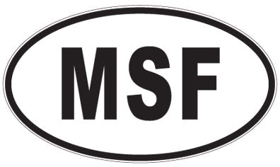 MSF - 3 Letter Initials Oval Sticker