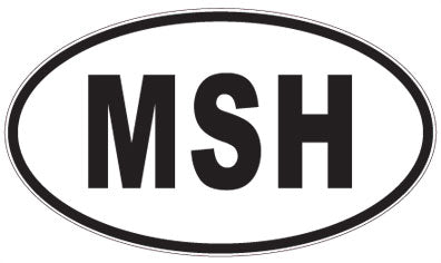 MSH - 3 Letter Initials Oval Sticker