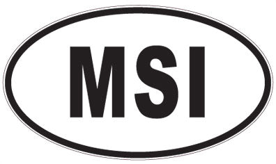 MSI - 3 Letter Initials Oval Sticker