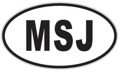 MSJ - 3 Letter Initials Oval Sticker