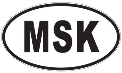 MSK - 3 Letter Initials Oval Sticker