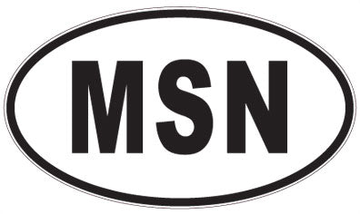 MSN - 3 Letter Initials Oval Sticker