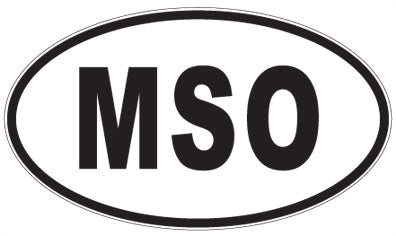 MSO - 3 Letter Initials Oval Sticker
