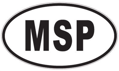 MSP - 3 Letter Initials Oval Sticker