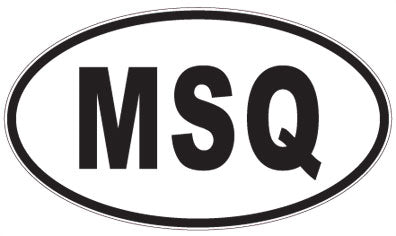 MSQ - 3 Letter Initials Oval Sticker