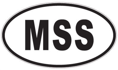 MSS - 3 Letter Initials Oval Sticker