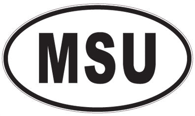 MSU - 3 Letter Initials Oval Sticker
