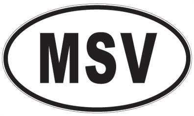 MSV - 3 Letter Initials Oval Sticker