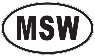 MSW - 3 Letter Initials Oval Sticker