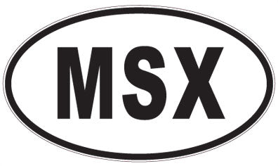 MSX - 3 Letter Initials Oval Sticker