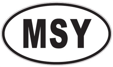 MSY - 3 Letter Initials Oval Sticker