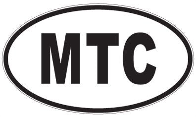 MTC - 3 Letter Initials Oval Sticker