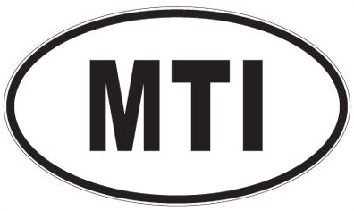 MTI - 3 Letter Initials Oval Sticker
