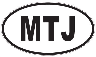 MTJ - 3 Letter Initials Oval Sticker