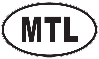 MTL - 3 Letter Initials Oval Sticker