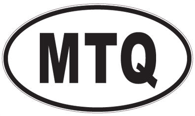 MTQ - 3 Letter Initials Oval Sticker