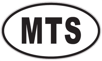 MTS - 3 Letter Initials Oval Sticker