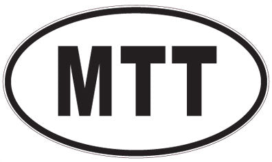 MTT - 3 Letter Initials Oval Sticker