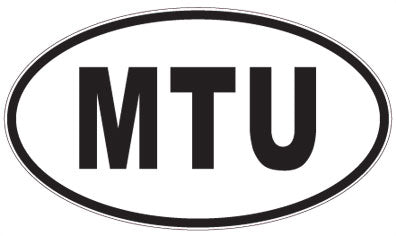 MTU - 3 Letter Initials Oval Sticker