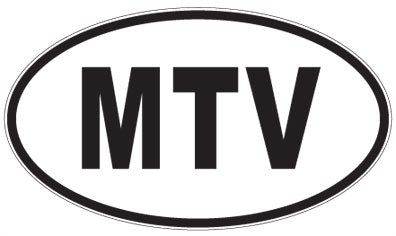 MTV - 3 Letter Initials Oval Sticker