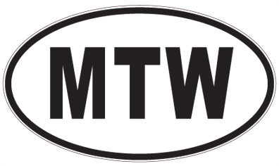 MTW - 3 Letter Initials Oval Sticker
