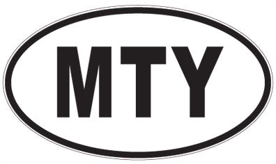 MTY - 3 Letter Initials Oval Sticker