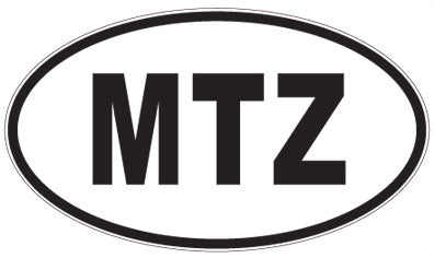 MTZ - 3 Letter Initials Oval Sticker