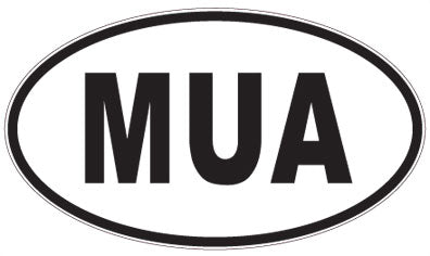 MUA - 3 Letter Initials Oval Sticker