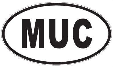 MUC - 3 Letter Initials Oval Sticker