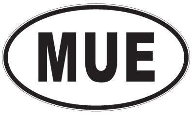 MUE - 3 Letter Initials Oval Sticker