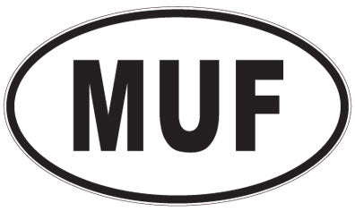MUF - 3 Letter Initials Oval Sticker