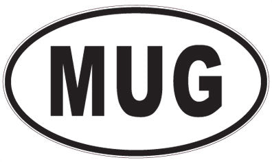MUG - 3 Letter Initials Oval Sticker