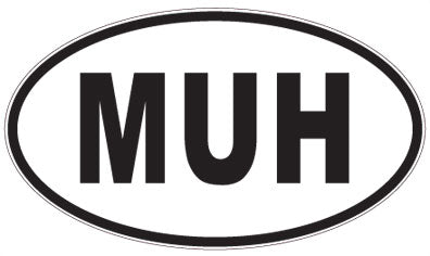 MUH - 3 Letter Initials Oval Sticker