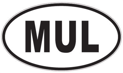 MUL - 3 Letter Initials Oval Sticker