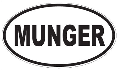 MUNGER - Oval Sticker