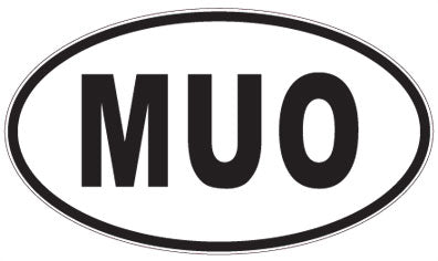MUO - 3 Letter Initials Oval Sticker
