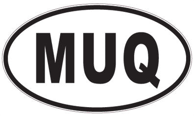 MUQ - 3 Letter Initials Oval Sticker