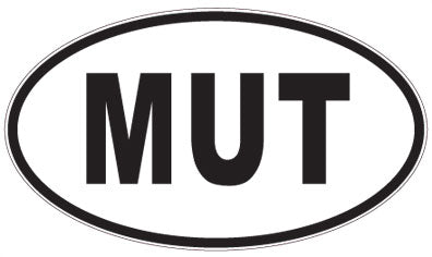 MUT - 3 Letter Initials Oval Sticker