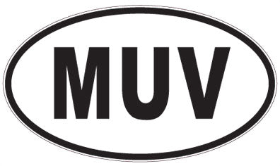 MUV - 3 Letter Initials Oval Sticker