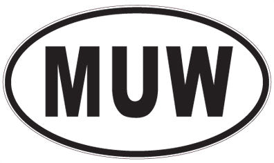 MUW - 3 Letter Initials Oval Sticker