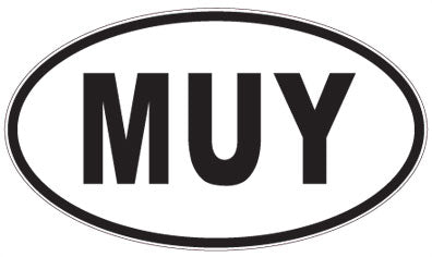 MUY - 3 Letter Initials Oval Sticker