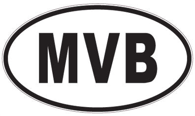 MVB - 3 Letter Initials Oval Sticker
