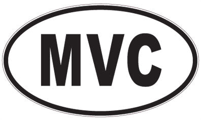 MVC - 3 Letter Initials Oval Sticker