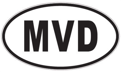 MVD - 3 Letter Initials Oval Sticker