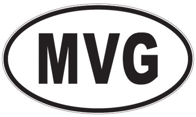 MVG - 3 Letter Initials Oval Sticker