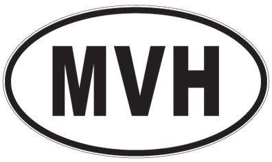 MVH - 3 Letter Initials Oval Sticker