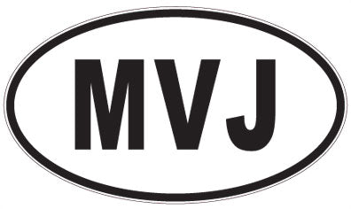 MVJ - 3 Letter Initials Oval Sticker