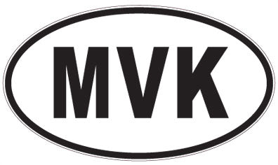 MVK - 3 Letter Initials Oval Sticker