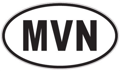 MVN - 3 Letter Initials Oval Sticker