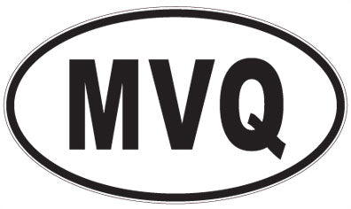 MVQ - 3 Letter Initials Oval Sticker